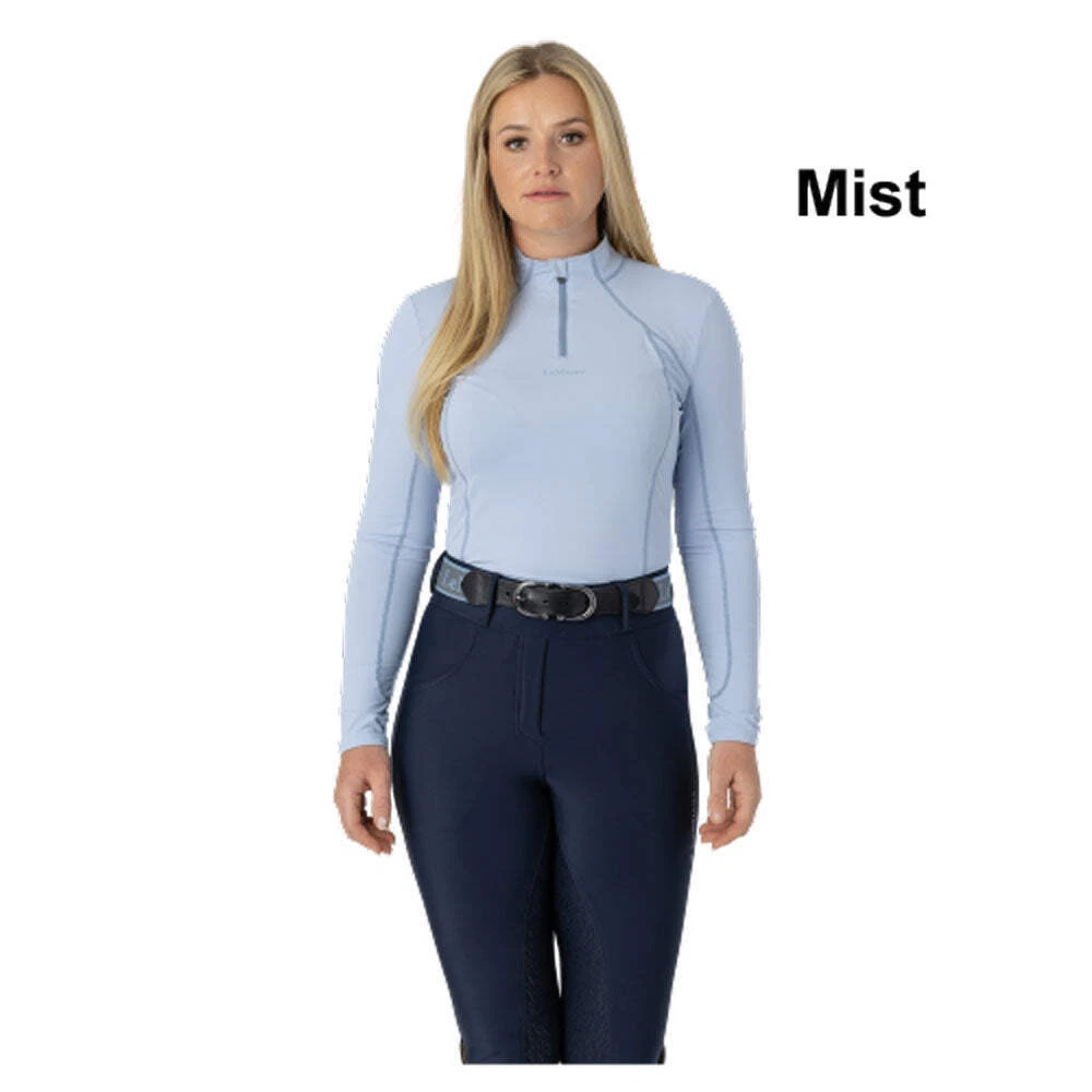 My LeMieux Ladies Base Layer Quarter Zip Long Sleeve Shirt - Mist NEW