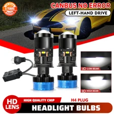 H4 9003 Super White 80000LM Kit LED Headlight Bulbs High Low Beam w/ Projector