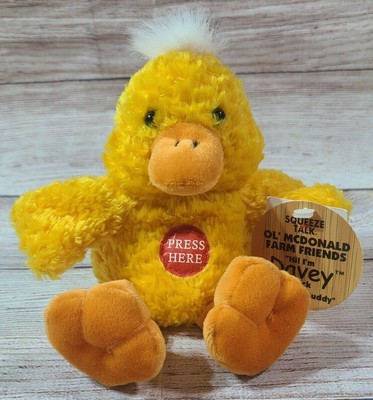 Dan Dee Squeeze and Talk Old MacDonald Plush Davey Duck Stuffed Animal Yellow 8''