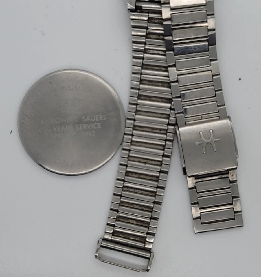 Reloj Pulsera Hombre Hamilton 6j Cuarzo Suizo "Acero JL" Para Piezas/Reparación Foto 3 de 4