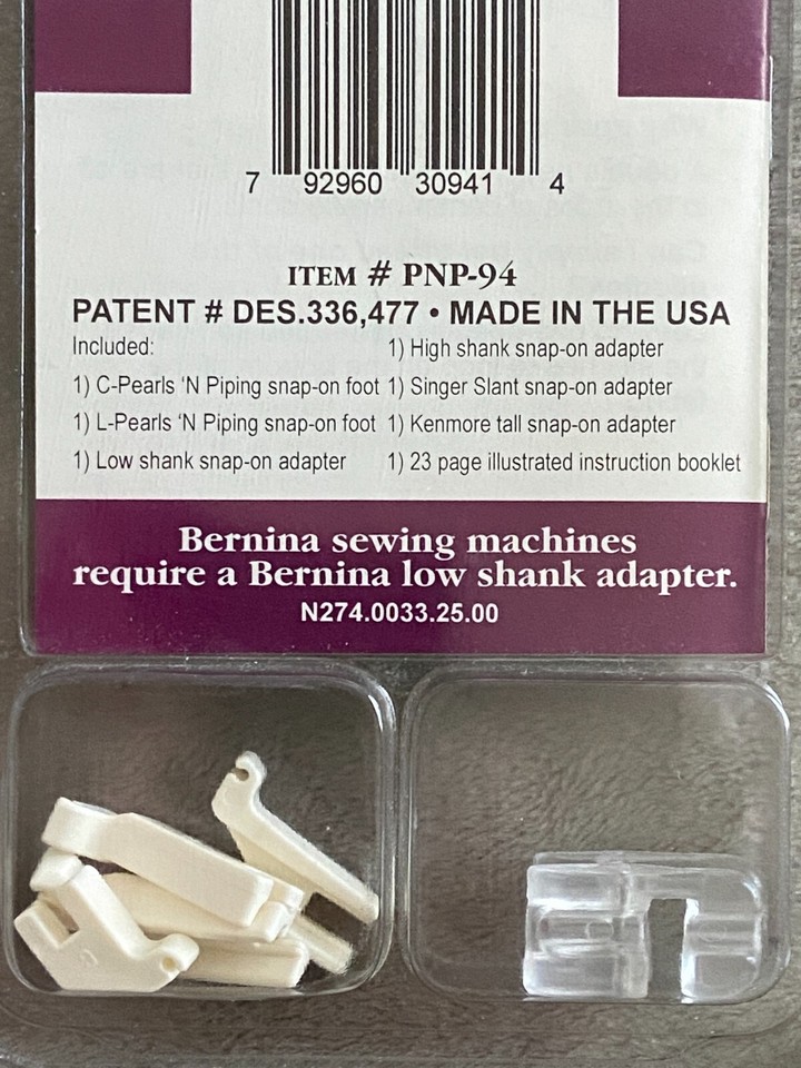 Creative Feet PNP94 Pearls 'N Piping Presser Foot for Zigzag Sewing