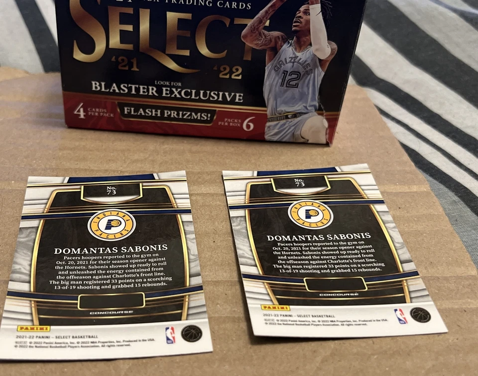 2021-22 Panini Select DOMANTAS SABONIS Lot Indiana Pacers #73 - Image 2 of 2