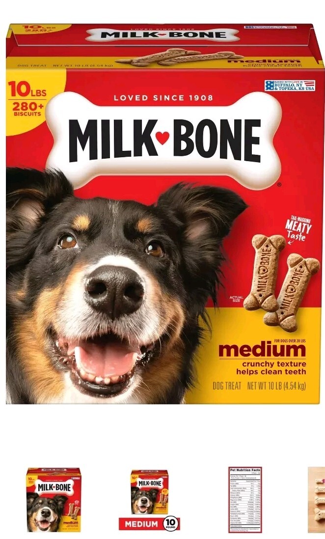 Milk-Bone Original Dog Biscuits, Medium Crunchy Dog Treats,10 lbs High nutrition