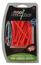 Pride Golf Tees 3 1/4" Plastic Evolution Matte Finish ORANGE - 30 Pack