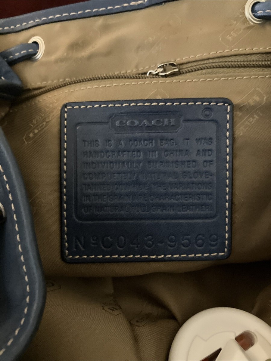 Vintage 90s Coach 9569 Blue Leather Legacy Small Backpack