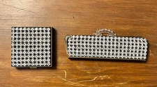 Vintage Schildkraut Rhinestone Studded Makeup/Powder Compact and Matching Comb