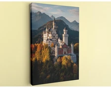 Neuschwanstein Castle Print Bavarian Alps Autumn Landscape Canvas Art
