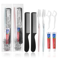 20pcs Disposable Toothbrushes with Toothpaste and Comb Floss Individually Wra...