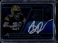 2020 Panini Elements AJ Dillon RC Cobalt Rookie Auto #/27 Packers