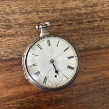 Antique English Silver FuseePocket Watch with RomanNumerals