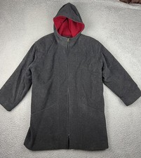 Pendleton Coat Womens 10 Charcoal Hooded Wool Cashmere Zip Front Lined P1312