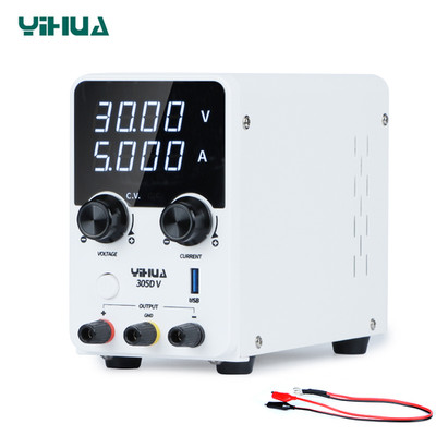 YIHUA 305D-V DC Power Supply 0-30V 0-5A Adjustable Digital Lab Bench Supply