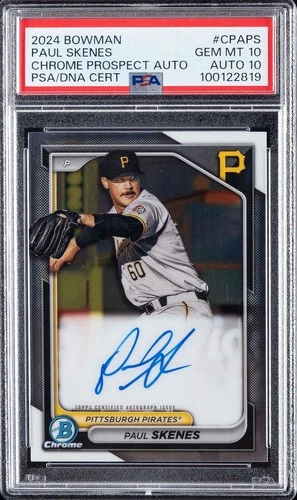 2024 Bowman Chrome Prospect Auto Paul Skenes  PSA 10 DNA AUTO 10 POP 17
