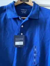 Croft Barrow Men's Easy Care Polo Blue Short Sleeve NWT Medium Never Worn