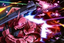 Gundam zaku ii chars custom mobile suit anime Custom Gaming Mat Desk 2127