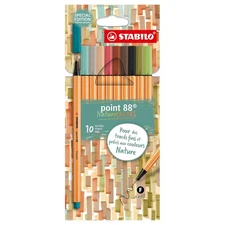 STABILO Point 88 Fineliner Nature Couleurs Pack De 10 Assorti
