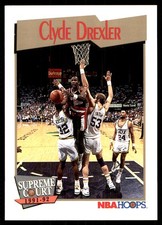 Clyde Drexler 1991-92 Hoops #491 Trail Blazers NBA READ FREE SHIP AutographDen