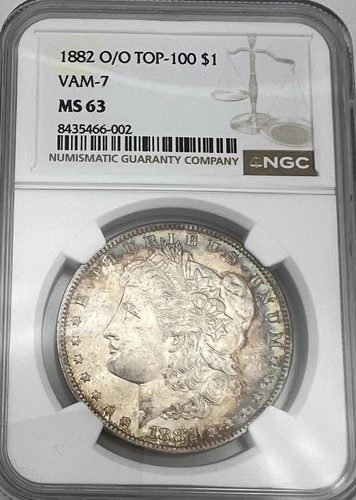1882 O/O Morgan Silver Dollar Top 100 VAM-7 MS63 RARE Collectible Coin!!