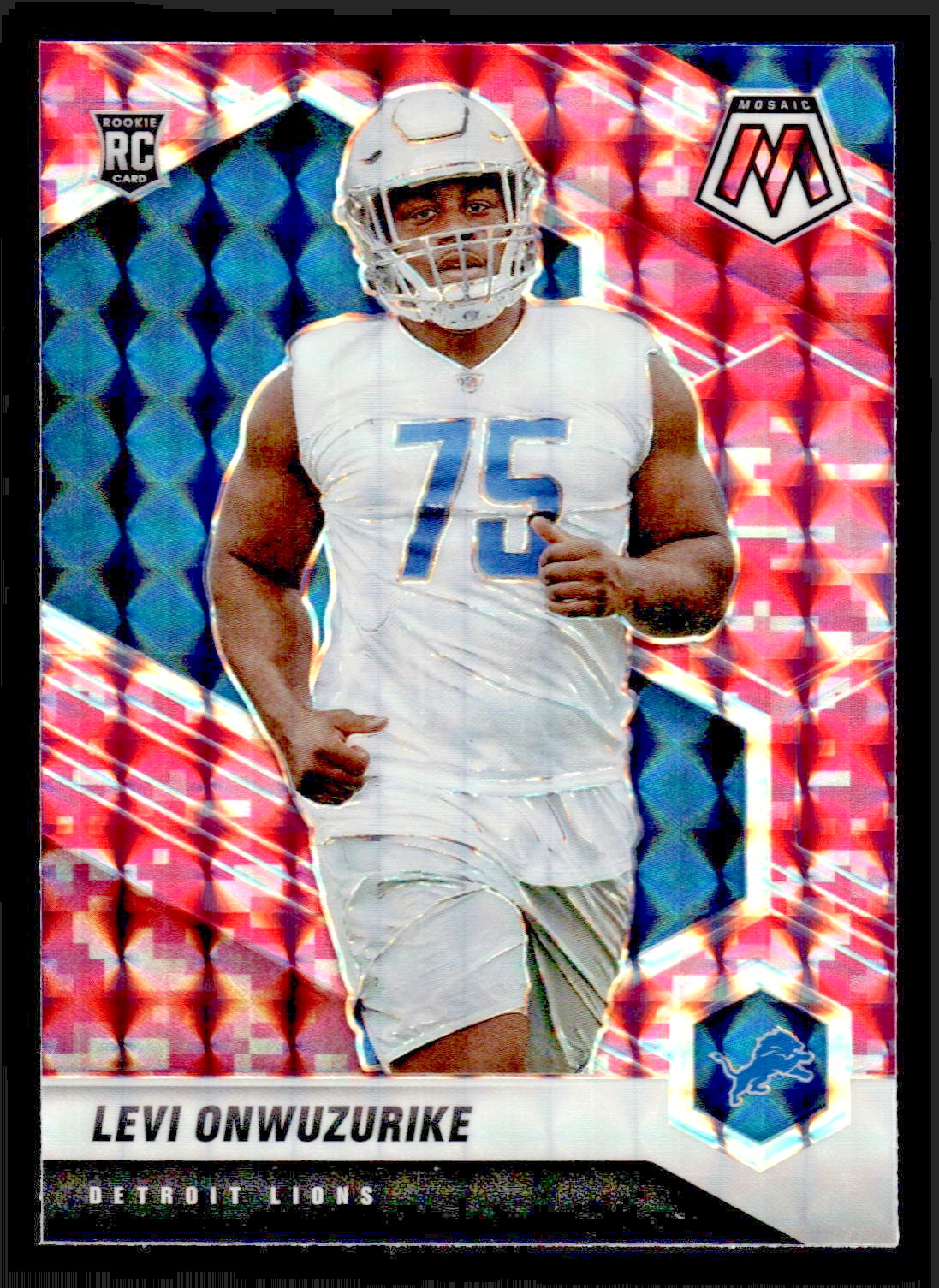 2021 Panini Mosaic Levi Onwuzurike Rookie Pink Camo Prizm #359 - Detroit Lions