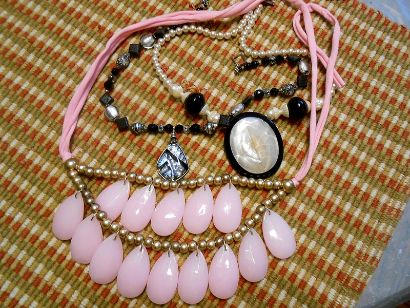 set of three rare vintage amazing unique necklaces