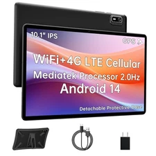 Android 14 Tablet 10.1 Inch,4G SIM Unlocked, Quad-Core CPU 2.0GHz,3GB+32GB, T...