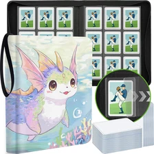 Top Loader Card Binder with 50 Toploaders Included, 9-Pocket 20-Page, Holds 360 