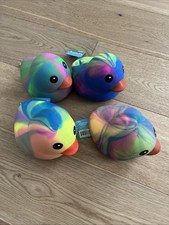 Sunny Days Jumbo Squeezy Duck Tie-Dye Squishy Stress Relief Toy New LOT OF 4