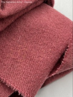 Hudson's Bay Burgundy Wool Point Textured Weave Bedding Throw Blanket