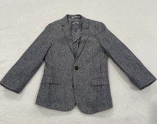 Appaman Fine Tailoring Suit Jacket Blazer Blue Striped Boys Size 6 Linen Blend