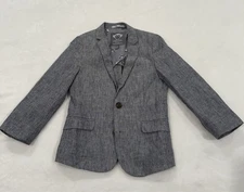 Appaman Fine Tailoring Suit Jacket Blazer Blue Striped Boys Size 6 Linen Blend