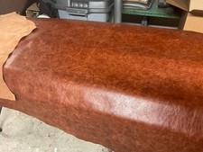 Italian cognac stressed leather hide 25 square feet