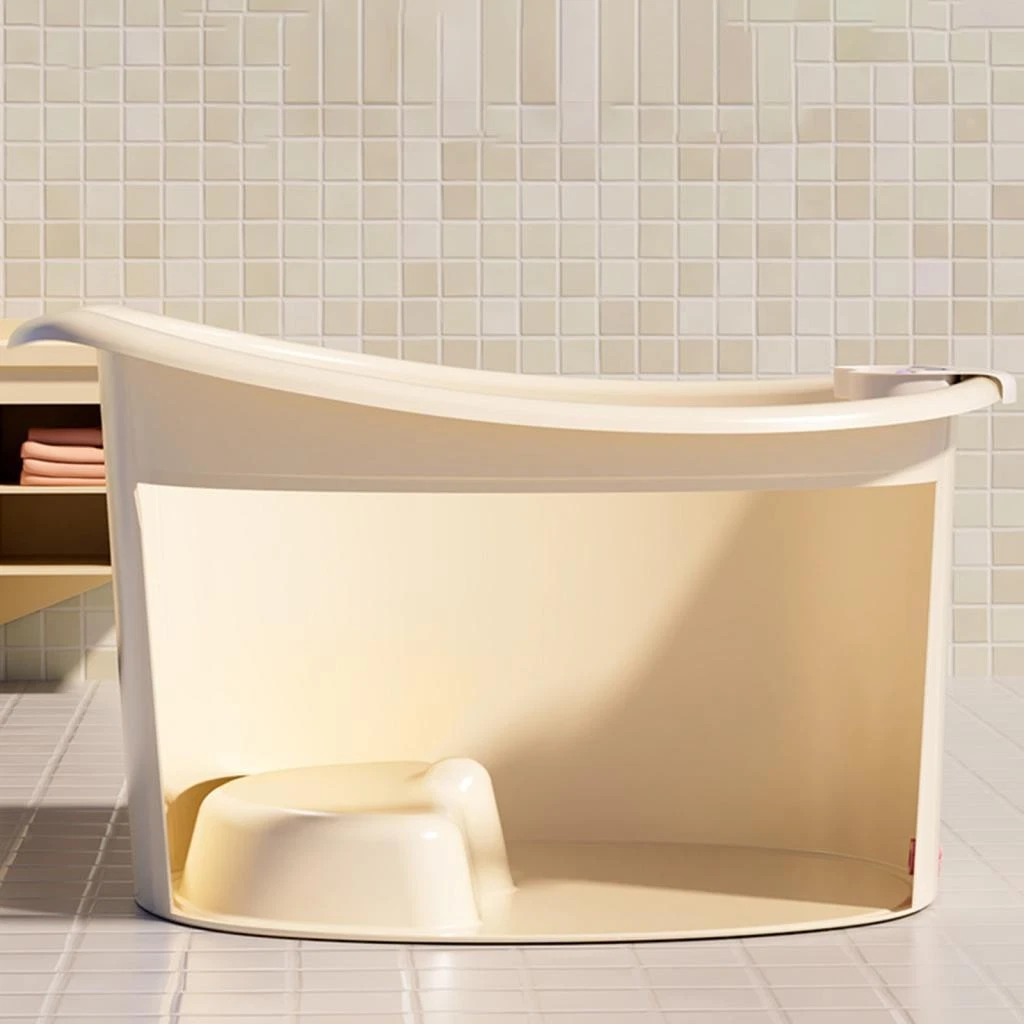 Kids Bath Bucket Upright Bathing Seat with Support Seat Baby Shower Bucket Sit