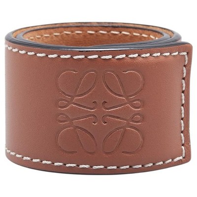 LOEWE Anagram Slap Small Bracelet Brown Leather Women's Used