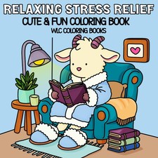 Relaxing Stress Relief: Cute and Fun Coloring Book for Adults and Kids, Fun Desi