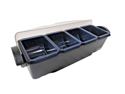 San Jamar BD400 Bar Condiment Dispenser 4-Compartment NSF Commercial Restaurant