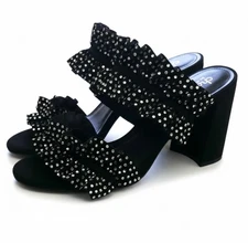 Charles By Charles David Cinched Block Heel Sandals NEW Size 8.5 Ruffle Frilly