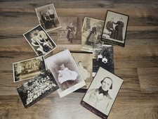 Antique Photograph Cabinet Cards Lot Of 11 Children Adults Portraits Early 1900s