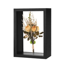 Dried Flower Frame, 4 x 6 Inch Wooden Shadow Box Frame Black