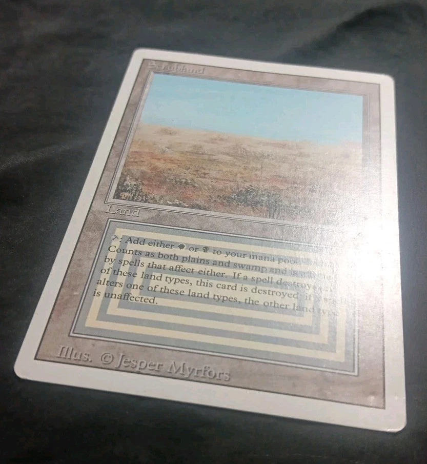MTG Scrubland Revised 3rd Edition Regular Rare LP-MP - Image 2 of 4