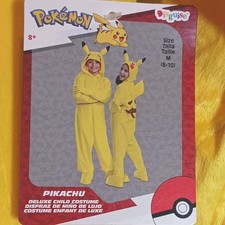 Pikachu Kid's Cosplay Costume Size Medium 8-10 Unisex Pajamas Halloween New 