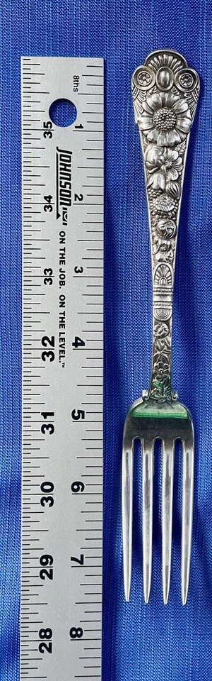 Gorham Cluny Sterling Silver Dinner Fork 7⅝" - Mint 1880 Antique by Gorham - Image 3 of 4