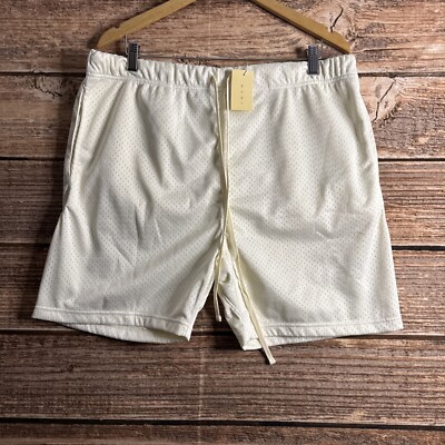 MNML Men Shorts Mens 2XL Mesh Thick Heavy Performance Athletic Off White
