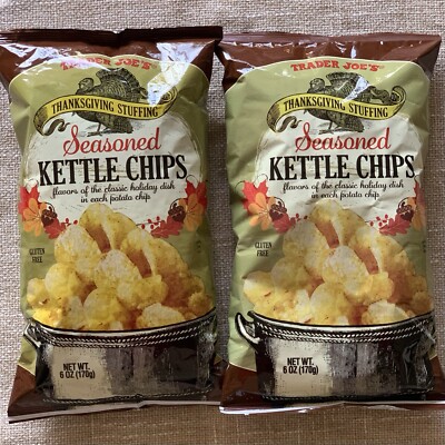 Trader Joe s Thanksgiving Stuffing Seasoned Kettle Chips - 2 Bags