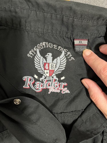 Infringement 48 Raider Jean Co. Boy's Shirt XL Button Down SS Black Punk Rebel - Picture 9 of 9