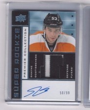 2014-15 UD Premier Shayne Gostisbehere  SRR-SH RC Auto Patch 50/99 02-03 Tribute