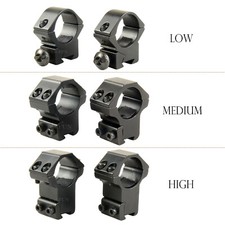 1 Pair 1" Diameter 3/8" 10mm Dovetail Scope Ring Mount w/ Fixed Pin