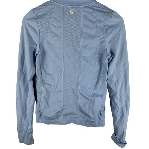 Tory Burch Sport Womens 1/4 Zip Pullover Baby Blue Sweatshirt Size Medium - Picture 8 of 13