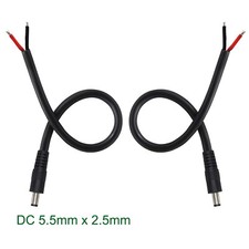 100 DC Power Supply Pigtail Cable 5.5mm x 2.5mm Male Repair Cord LED Strip 18AWG