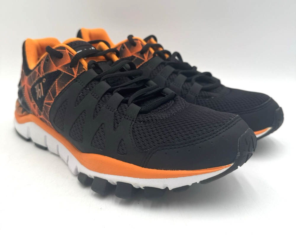 361 Degrees SOUL MATE Men's Black/Orange Athletic Sneakers Size 9.5 Medium