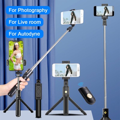 Smartphone Selfie Stick Bluetooth Stativ Teleskop Stange Fernbedienung Handy DHL